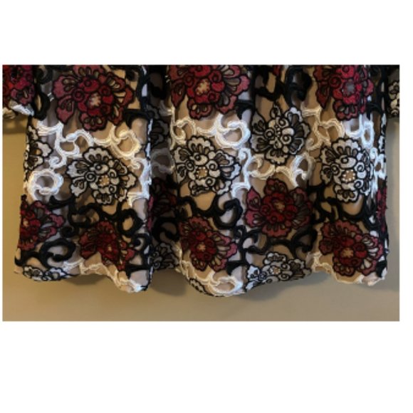 Monique Lhuillier Red and White Floral Dress - Picture 6 of 7